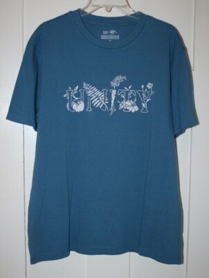 Gap Mens T-Shirt Unity Ron Finley Project 100% Organic Cotton Blue Size Medium