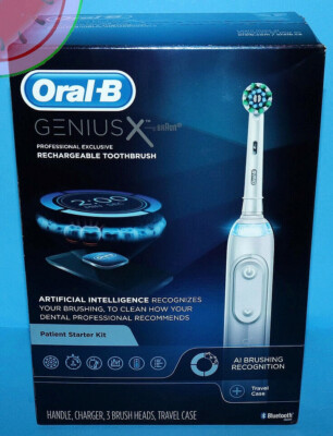 New ORAL-B GENIUS X Electric Toothbrush Patient STARTER KIT Sealed 3 Brush Heads