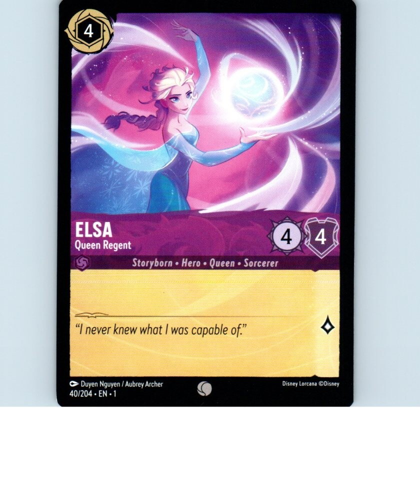 ロルカナ　エルサ ELSA 英語版　4枚セット　Disney Lorcana Disney Lorcana card Elsa Non Foil 42/204 Legendary The First