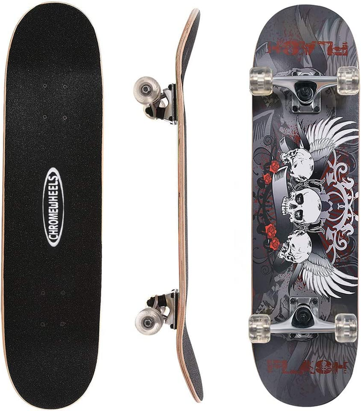 31 Inch Skateboard Double Kick Skate Board Cruiser Longboard 8 Layer Maple Deck