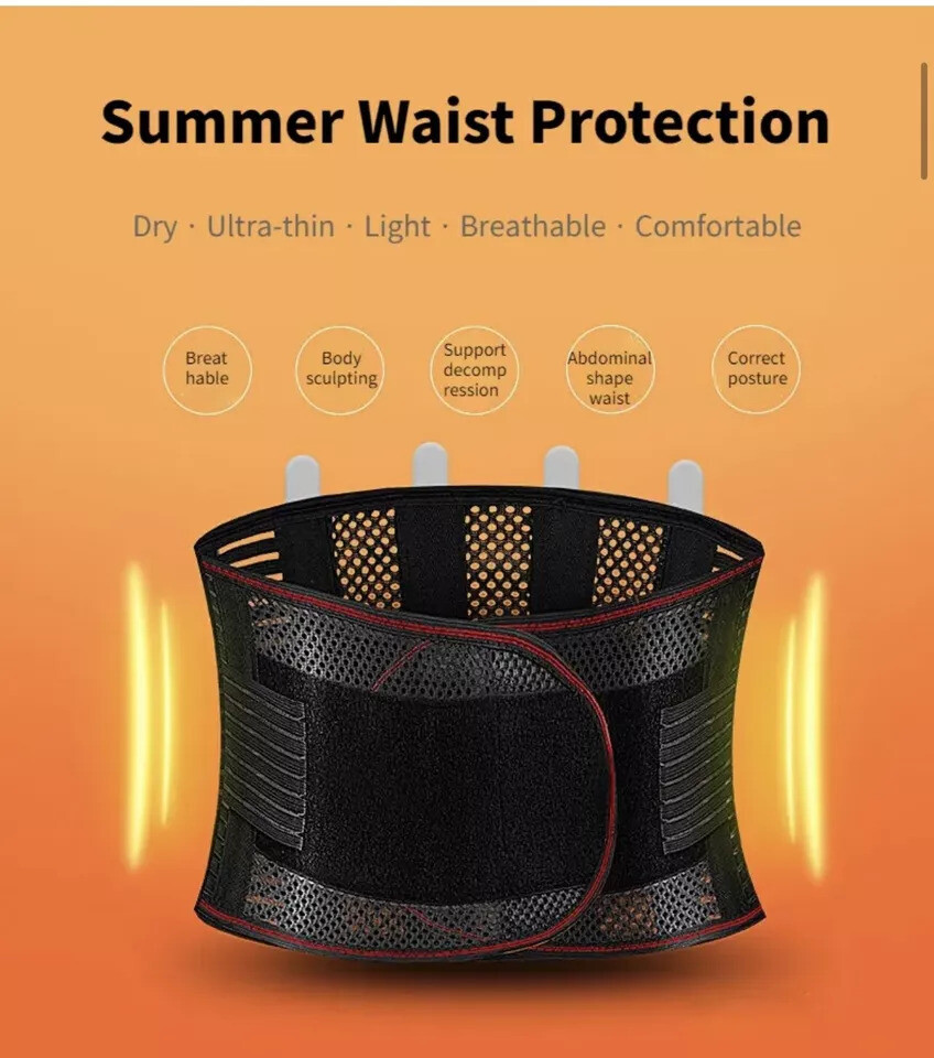 Back Brace Lumbar Support Belt 6-Stay ExtraStrength Design Lowerback Pain Relief