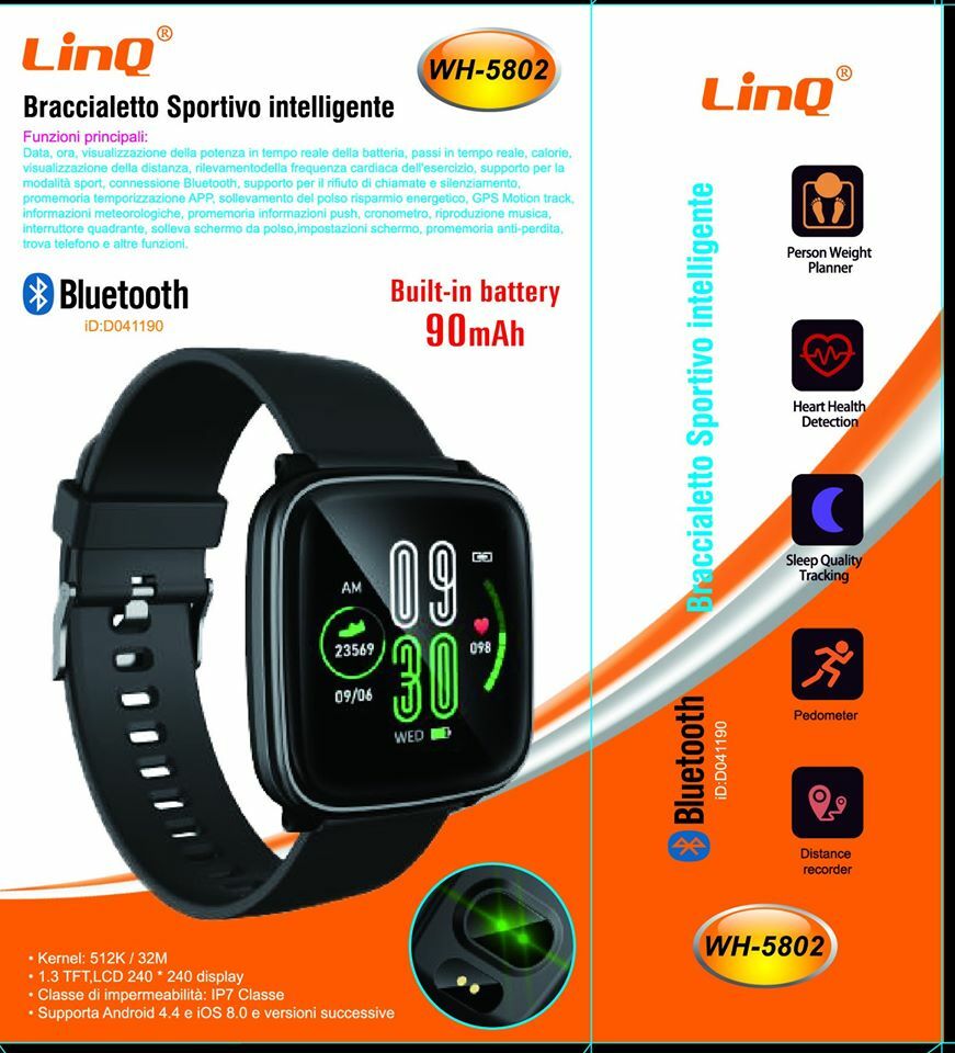 Smartwatch Orologio Contapassi Smart Sport Linq Wh-5802