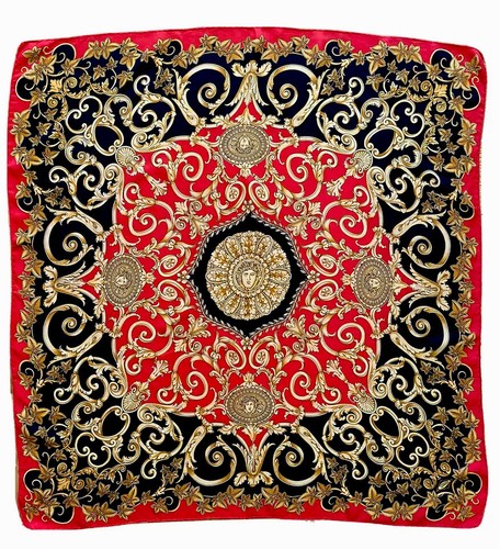 ATELIER VERSACE GIANNI VERSACE GOLD/BLACK/RED LARGE Silk
