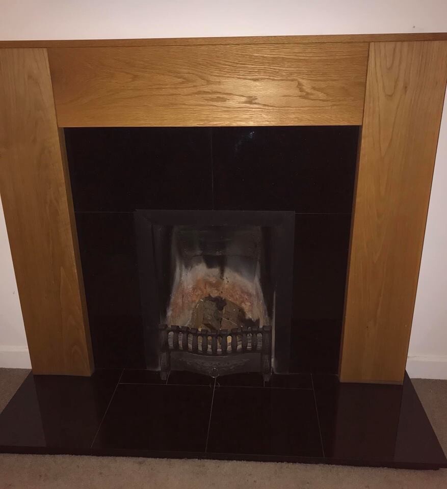Oak fireplace & black granite surround in Hanham, Bristol Gumtree