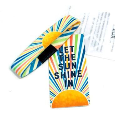 ZOX **LET THE SUN SHINE IN** Silver Single Large NIP Wristband w/Card