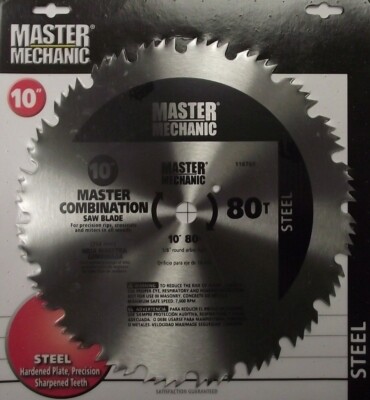 Master Mechanic 118760 10'' x 80 Tooth Saw Blade 5/8 Arbor