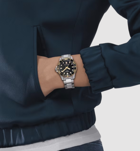 Pre-owned Tissot Seastar 1000 36mm Ss Black Dial Unisex Watch T120.210.21.051.00