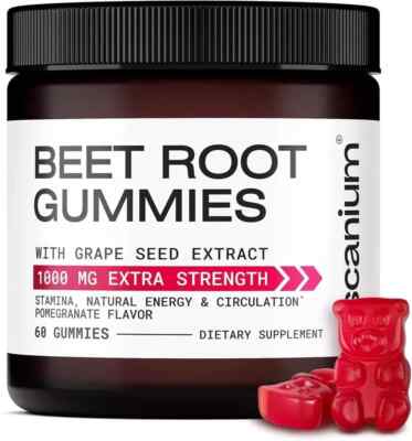 Ascanium Beet Root Gummies w/grape seed extract 1000 mg 60 Gummies