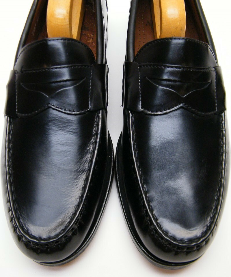 MENS ALLEN EDMONDS WALDEN BLACK LEATHER PENNY LOAFER DRESS  display picture 3