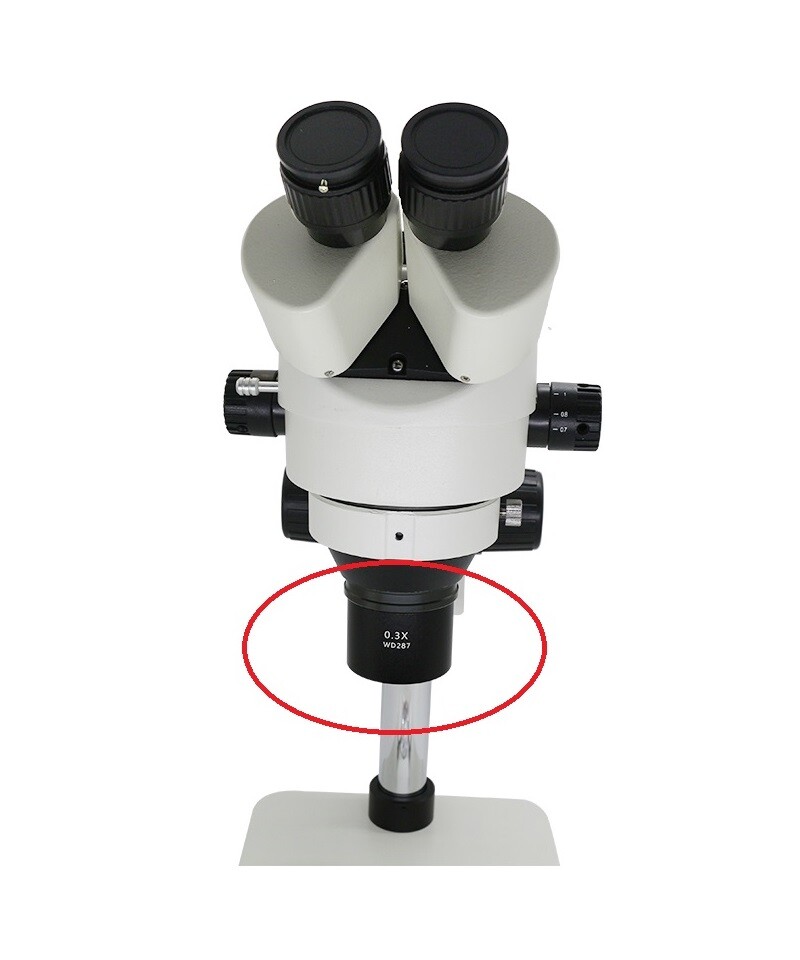 Stereo Microscope Barlow Lens Auxiliary Objective Mounting M48 0.3X 0