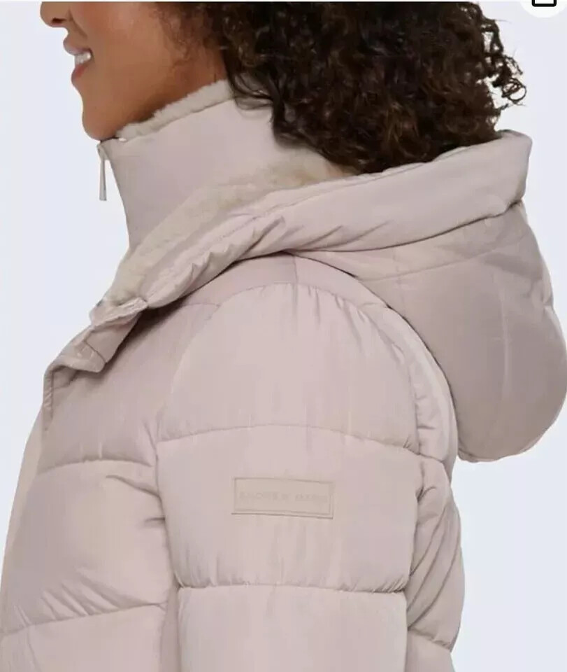 Andrew Marc Women's Mixed Media Hooded Puffer Walker Jacket