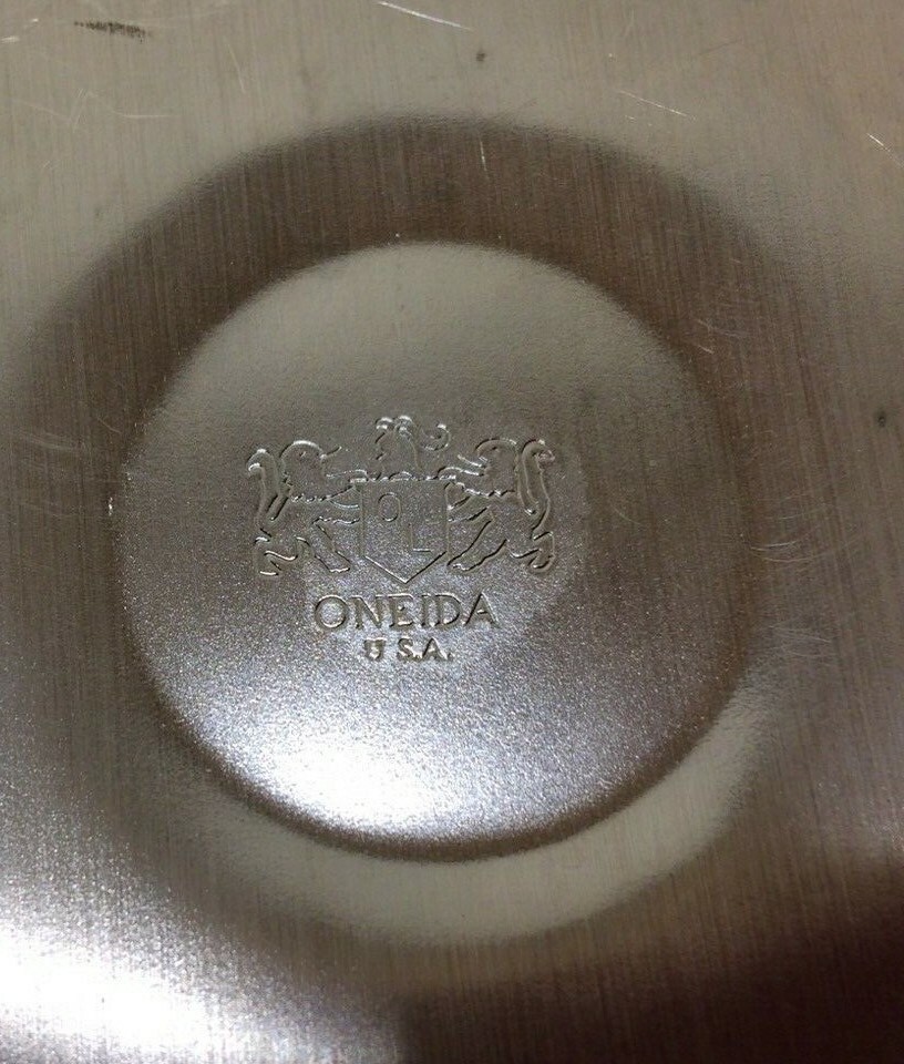 Oneida Silver Plate Ice Bucket Ornate Handles, Cover, Glass Liner Vintage