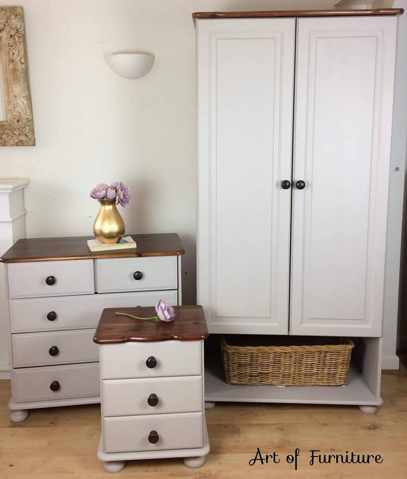 Pine Country Bedroom Furniture Set Wardrobe Chest of drawers Bedside