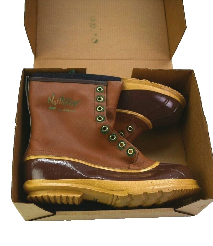 Vintage NOS Northerner Servus Brown Steel Shank Insulated Waterproof Boots Sz 7