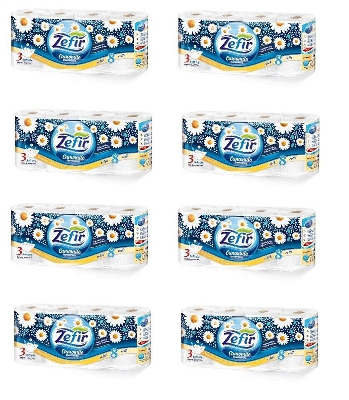 64 Rollen Toilettenpapier 157 Blatt, Klopapier, Wc-Papier 3 Lagig Kamillenduft