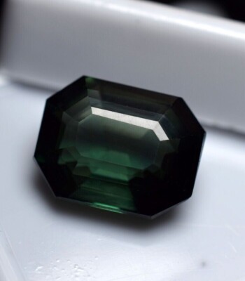 Natural Deep Green Sapphire 8.60 Ct Emerald Cut Loose Gemstone CERTIFIED
