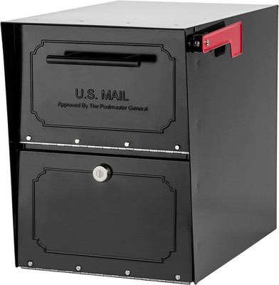 Architectural Mailboxes 6200B-10 Oasis Classic Locking Post Mount Parcel Mailbox