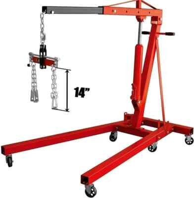 Heavy Duty Engine Hoist Leveler Cherry Picker Shop Crane Load Lift Tool 1500 Lbs
