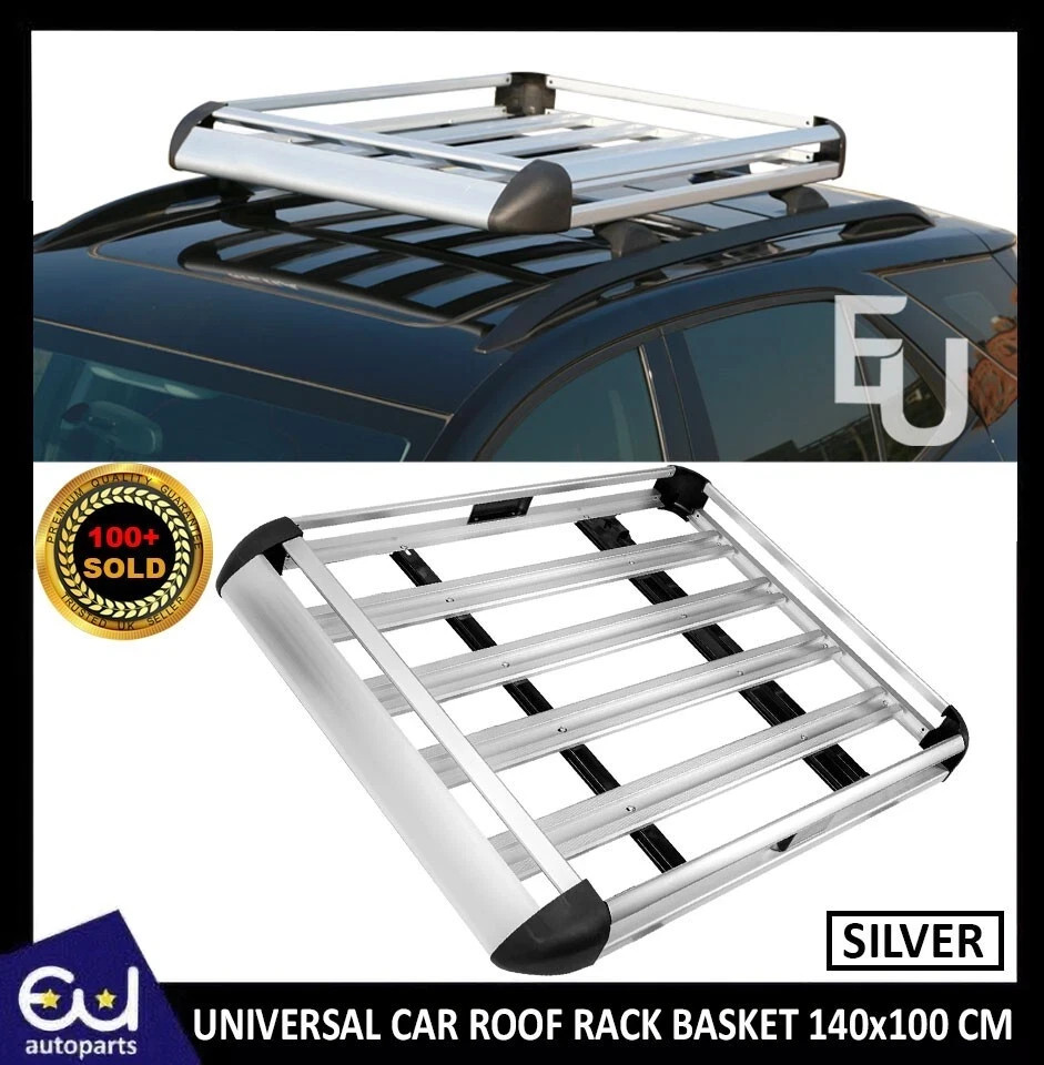 1.4 M UNIVERSAL ROOF RACK BASKET CAGE STORAGE CARGO CARRIER HOLDER BLACK 140*100