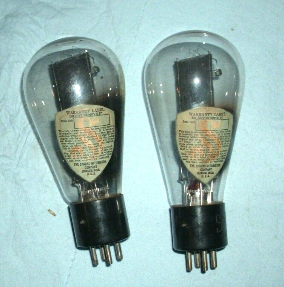 2 pcs. Sparton type 81 (481) rectifier tube globe shape mesh platesの
