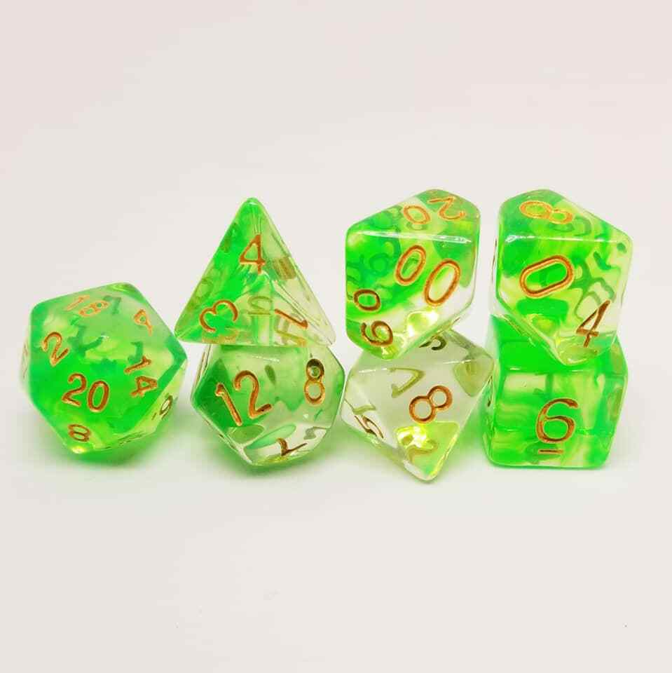 Gelatinous Cube 7 Dice Set Polyhedral RPG DnD 5E Dungeons Dragons