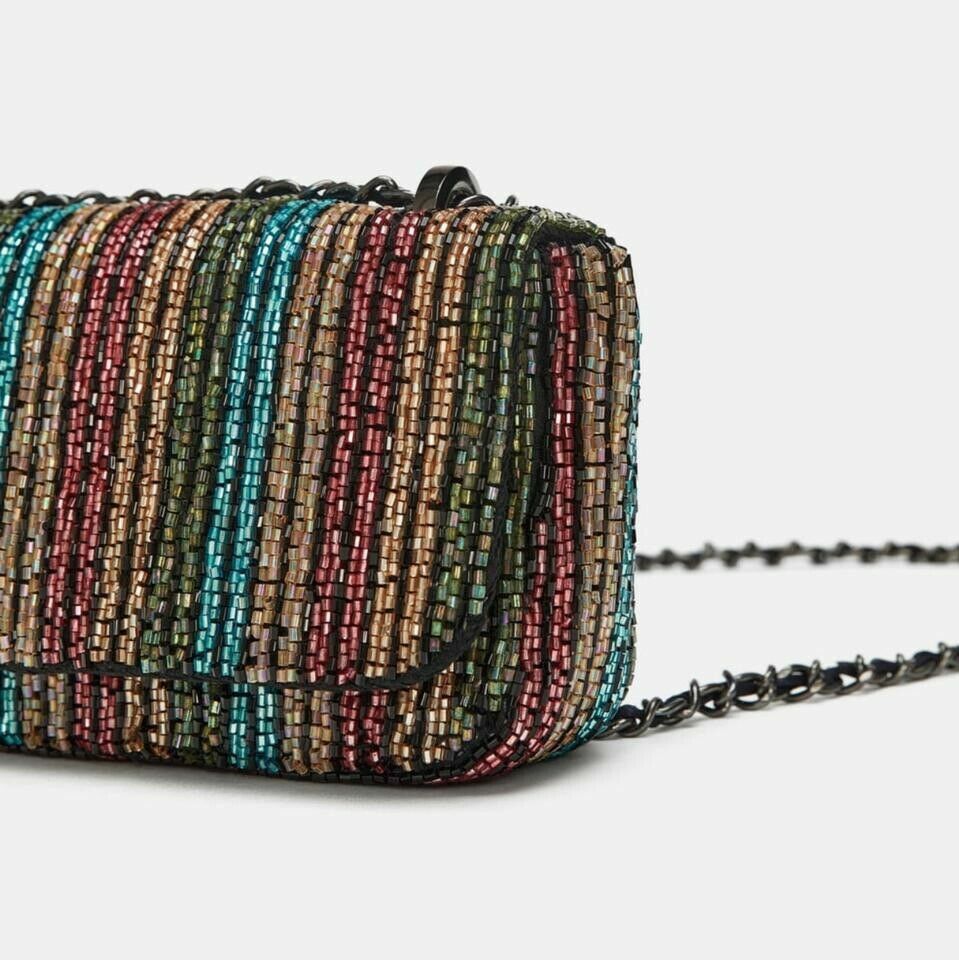 ZARA【NEW】BEADED PRINT MAXI BAG BEADED BRAIDED MAXI BAG - Multicolored | ZARA United States