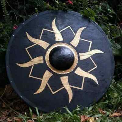 Shield Viking Wooden Medieval Round Norse Dragon Battle Armor Warrior Gift