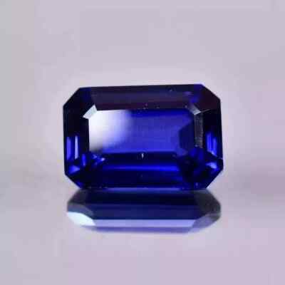 8.00 Ct Natural Royal Blue Sapphire Certified Emerald Cut AAA Loose Gemstone