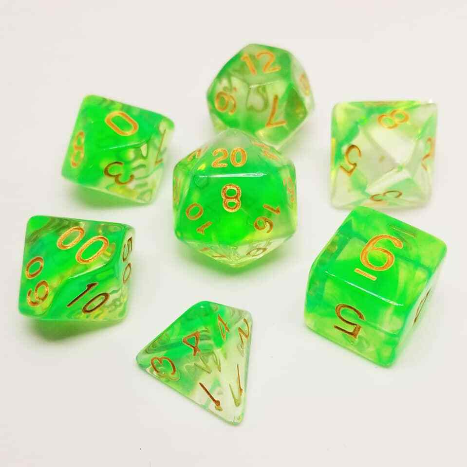 Gelatinous Cube 7 Dice Set Polyhedral RPG DnD 5E Dungeons Dragons