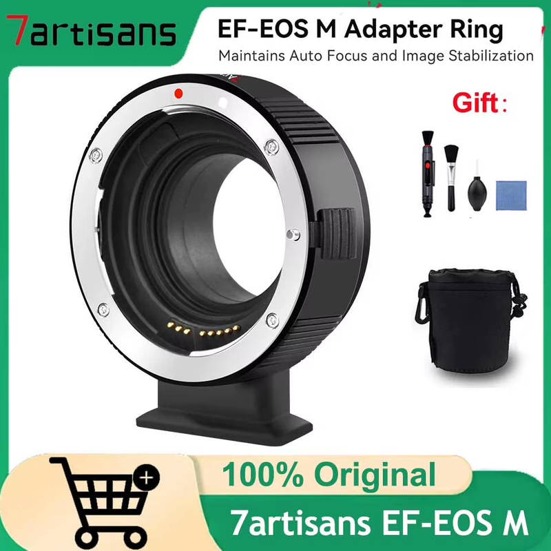 7artisans EF-EOS M Lens Adapter Ring Auto Focus Lens Mount Compatible with EF/E