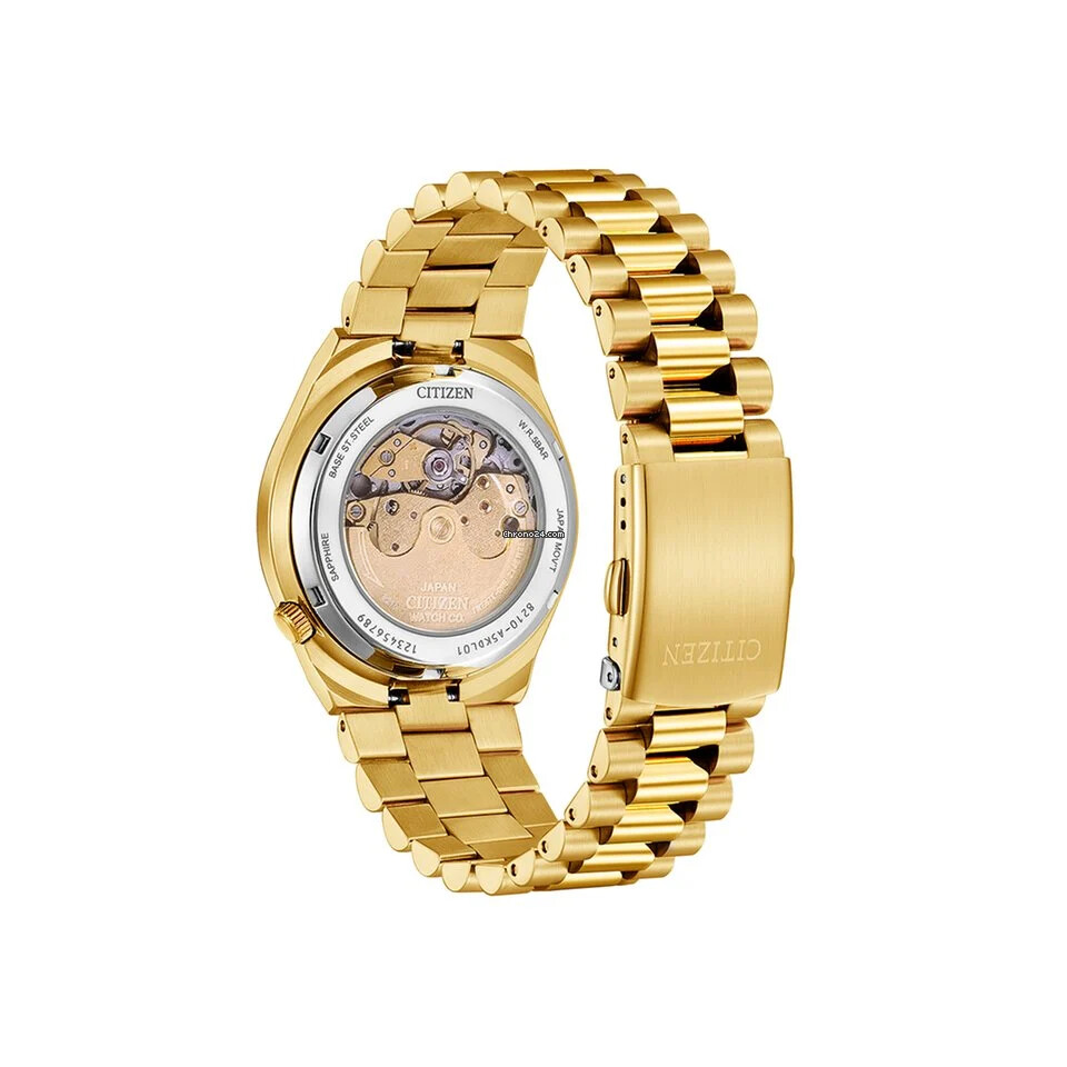 CITIZEN シチズン NJ0153-82x Citizen NJ0153-82X Automatic Red Dial Gold Tone Stainless
