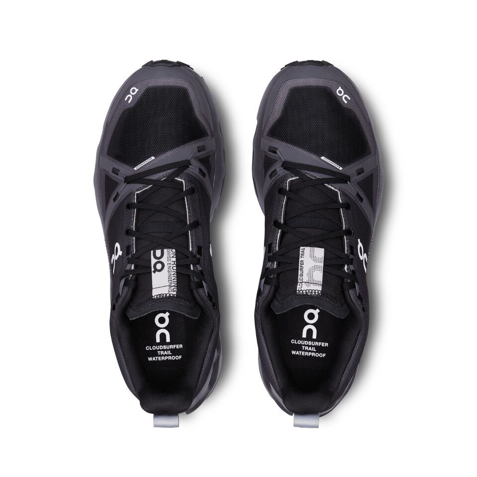 Pre-owned On Cloudsurfer Trail Waterproof Black Eclipse 3me10270106 Men's Size