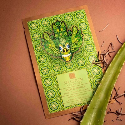 SPA CEYLON Aloe & Arnica Sheet Facial Masque After Sun Rescue Soothing Treat
