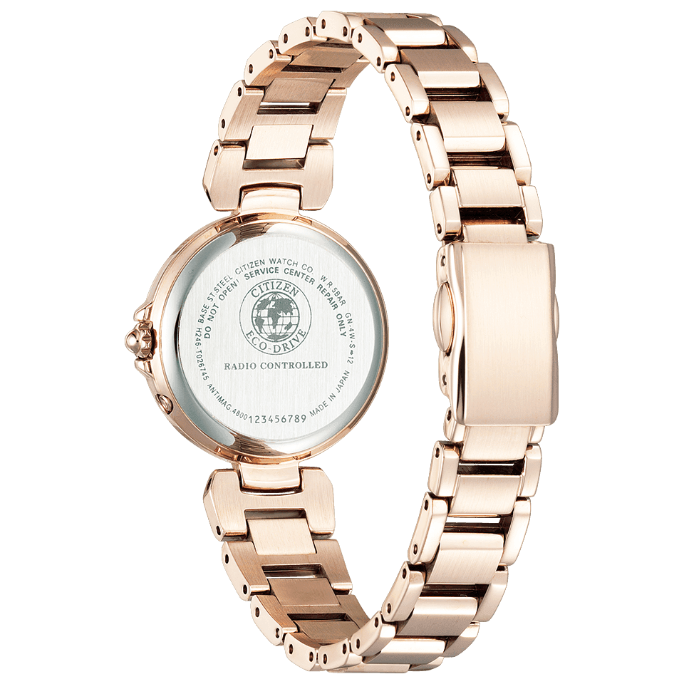 Pre-owned Citizen Xc Happy Flight Ec1037-51a Eco-drive Radio Solar Watch Sakura Gold Women