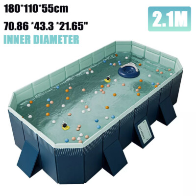 Foldable Rectangular Family Above Ground Swimming Pool Adult Kiddie Pool Outdoor