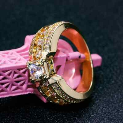 2.30Ct Round Lab Created Diamond Engagement Wedding Ring 14k Yellow Gold Plated