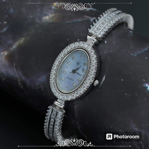 Pre-owned Square Wrist Watch Sterling Silver 925 Luxury Watch Anniversary Birthday Women's Gift