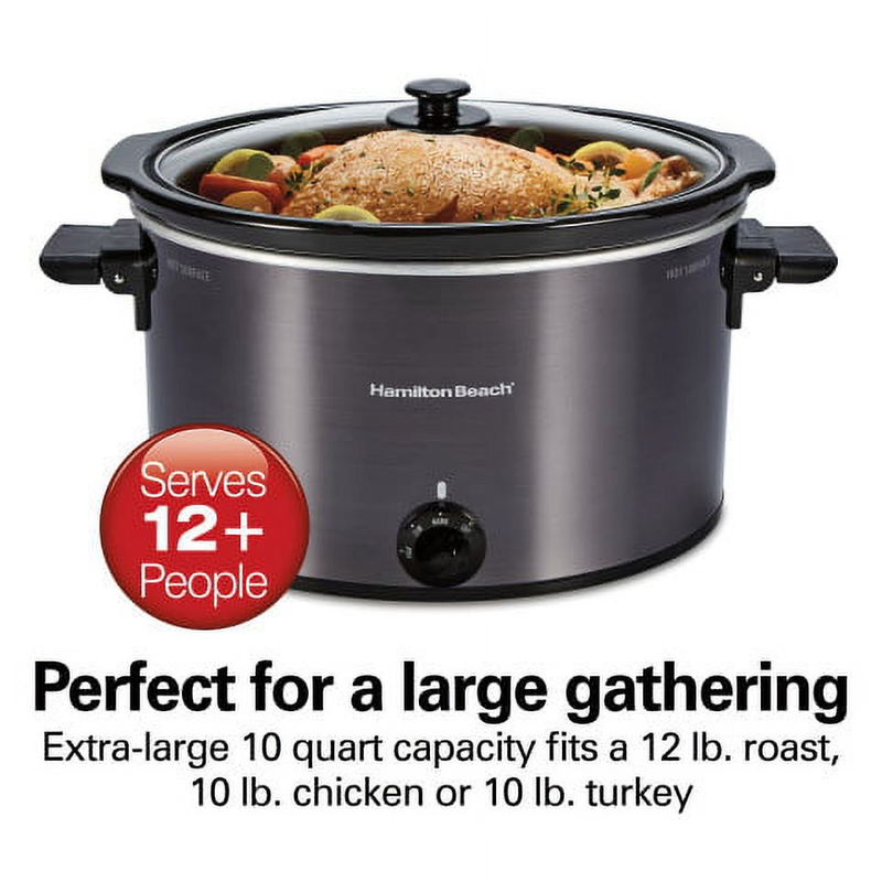 Slow Cooker, 10 Quarts, Extra Large, Black, 33191