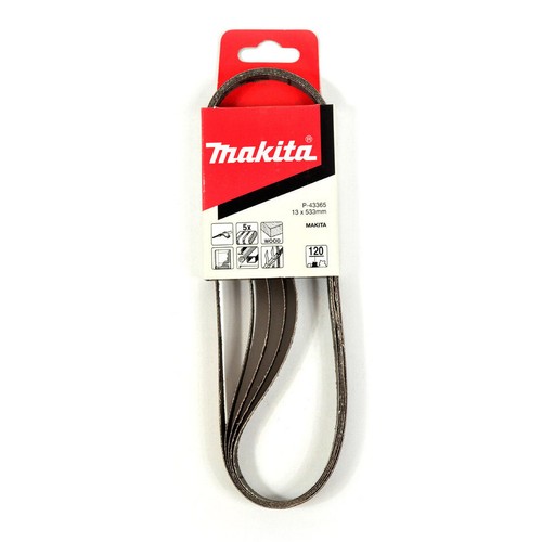 Makita 13mm x 533mm Sanding Belts 120 Grit - 5 Pack