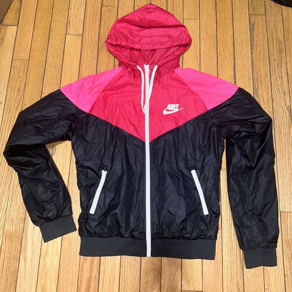 NIKE windrunner jacket 銀タグ 赤×黒 80's 90's Vintage 80s Nike Quarter Zip Windbreaker Jacket Mens Size L