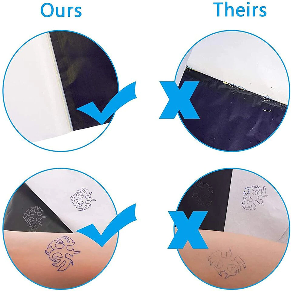 100pcs Tattoo Transfer Paper Stencil Carbon Thermal Tracing Hectograph Supplies