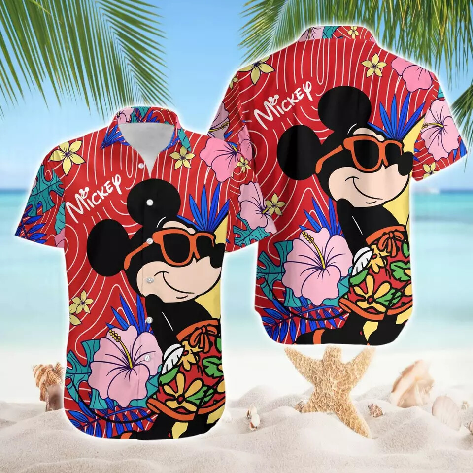 Mickey Summer Beach Aloha Summer Trip Family Vacation 2024 3D HAWAII SHIRT - Picture 3 of 3