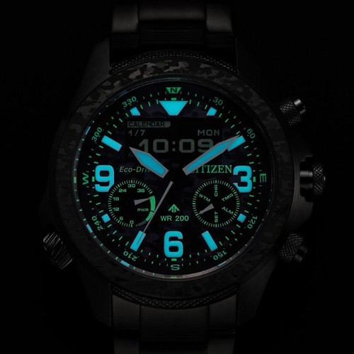 Pre-owned Citizen Promaster Jv1008-63e Eco - Drive Combination Stainless Steel Sapphire