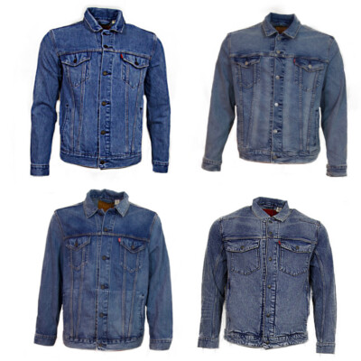 

Мужская джинсовая куртка Levis Premium Trucker Style с длинным рукавом на пуговицах