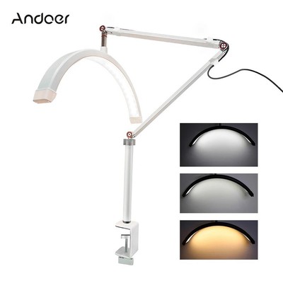 Andoer HD M3X LED Video Light Half- Moon Shaped Desktop Ring Light 3000K-6000K 
