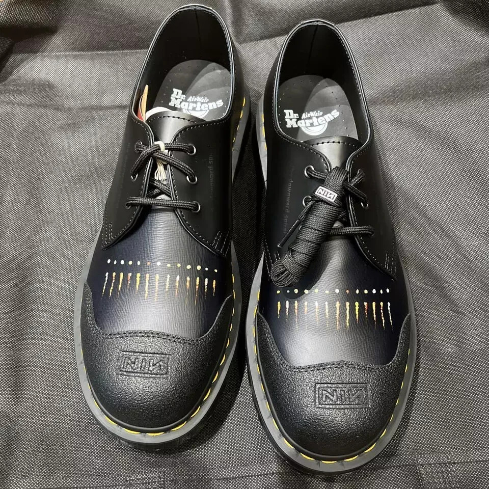 Pre-owned Dr. Martens 2024 Nine Inch Nails 1461 Backhand Leather Boots Mens From Japan In Black