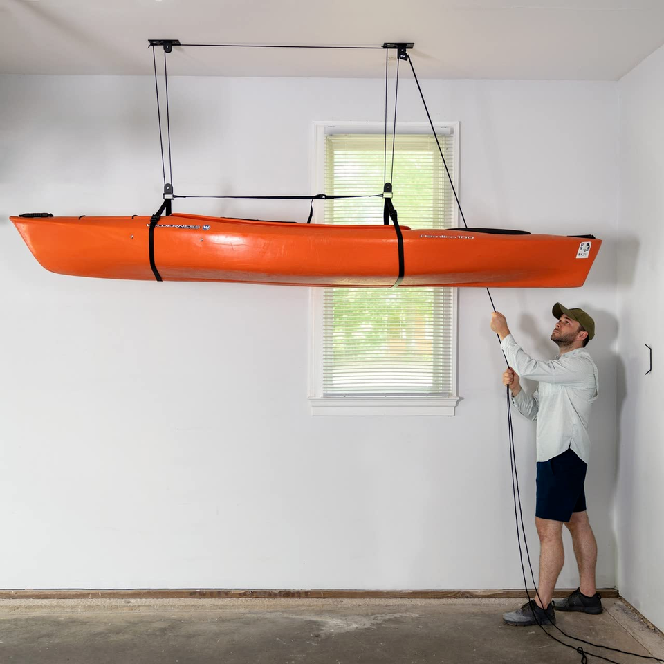And Canoe Ceiling Pulley System, Garage Mount Storage Hoist,