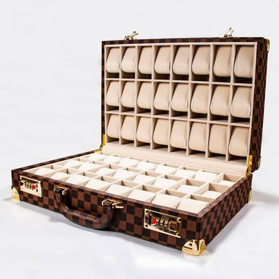 MULTIPLE 48 WATCH TRAVEL BOX/SUITCASE LUXURY WATCHES BRIEFCASE OFFICE STORAGE