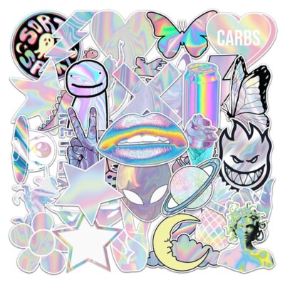 Holographic Style 50pk Stickers VSCO Cartoon Mixed Random Graffiti Stickers