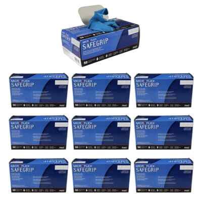 Microflex SG-375 SafeGrip X-Large Disposable Latex Blue Exam Gloves - 500pk